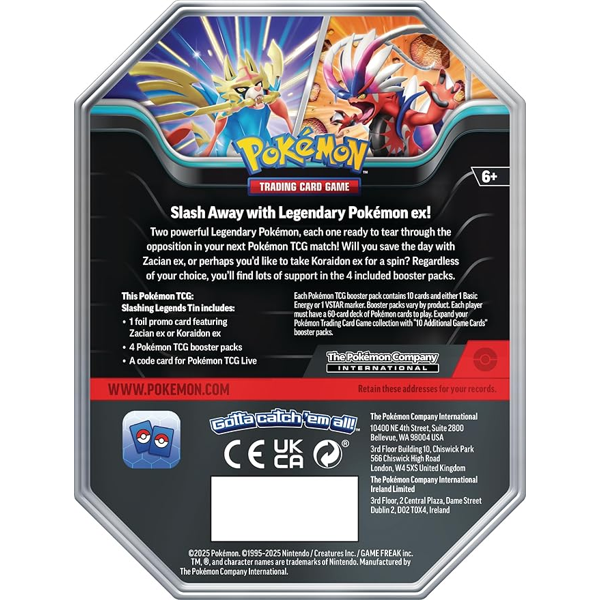 Pokémon TCG Slashing Legends Tin - Koraidon ex